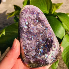 Natural Aura Amethyst Raw Quartz Spiritual Chakra Stone