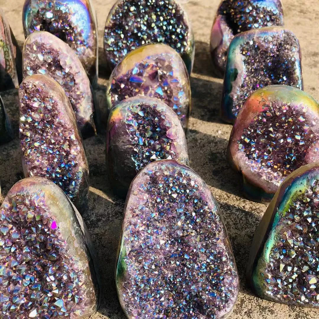 Natural Aura Amethyst Raw Quartz Spiritual Chakra Stone