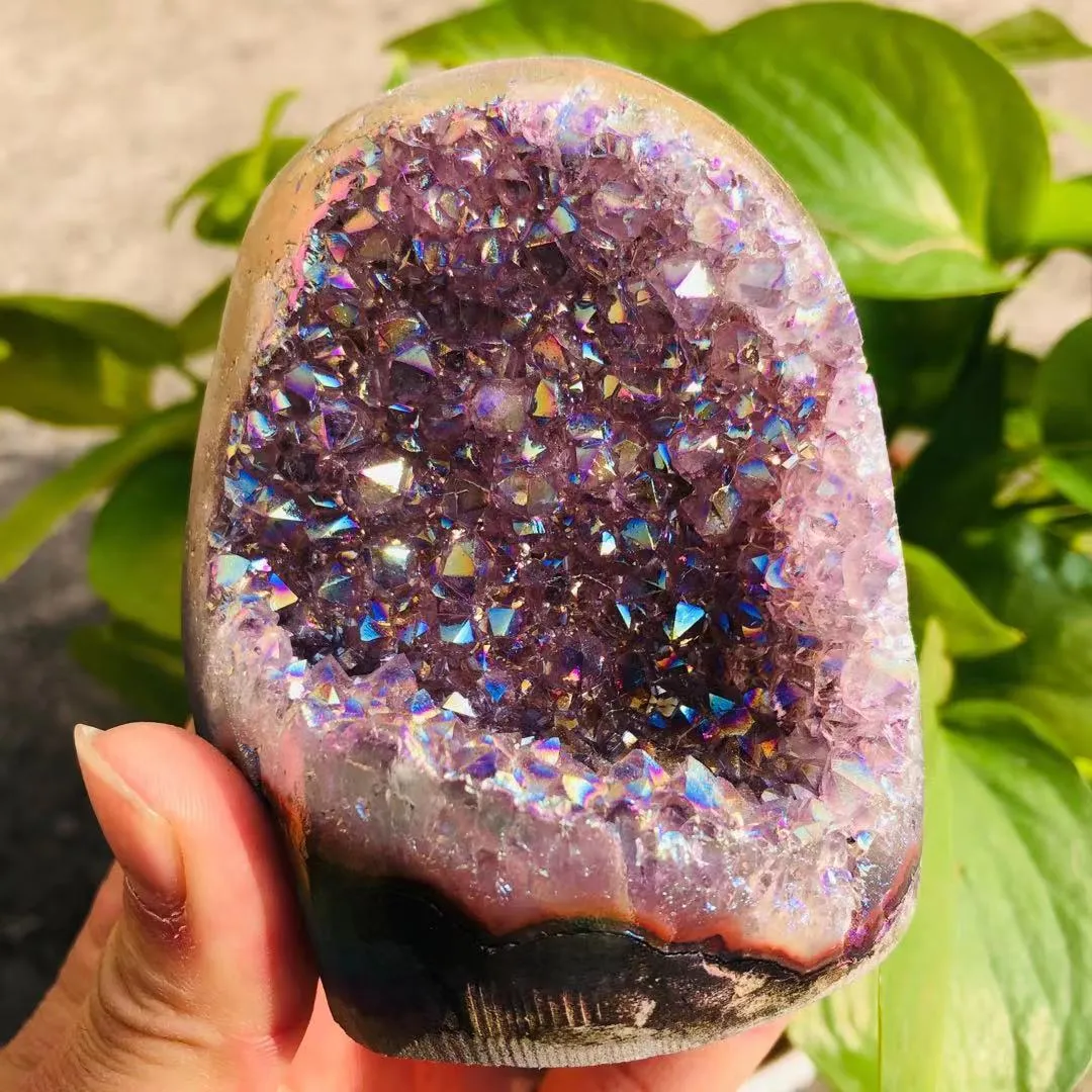 Natural Aura Amethyst Raw Quartz Spiritual Chakra Stone
