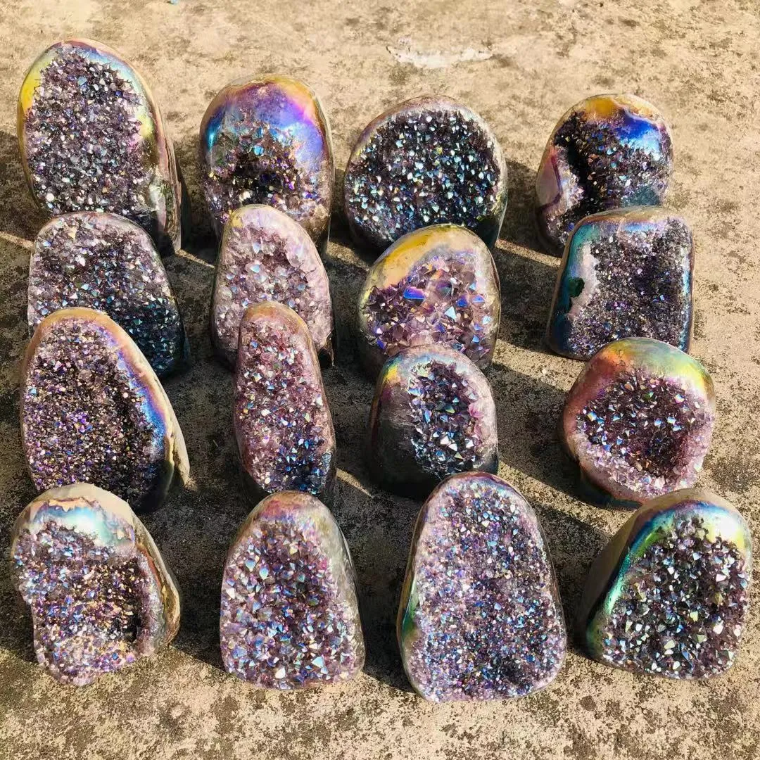 Natural Aura Amethyst Raw Quartz Spiritual Chakra Stone