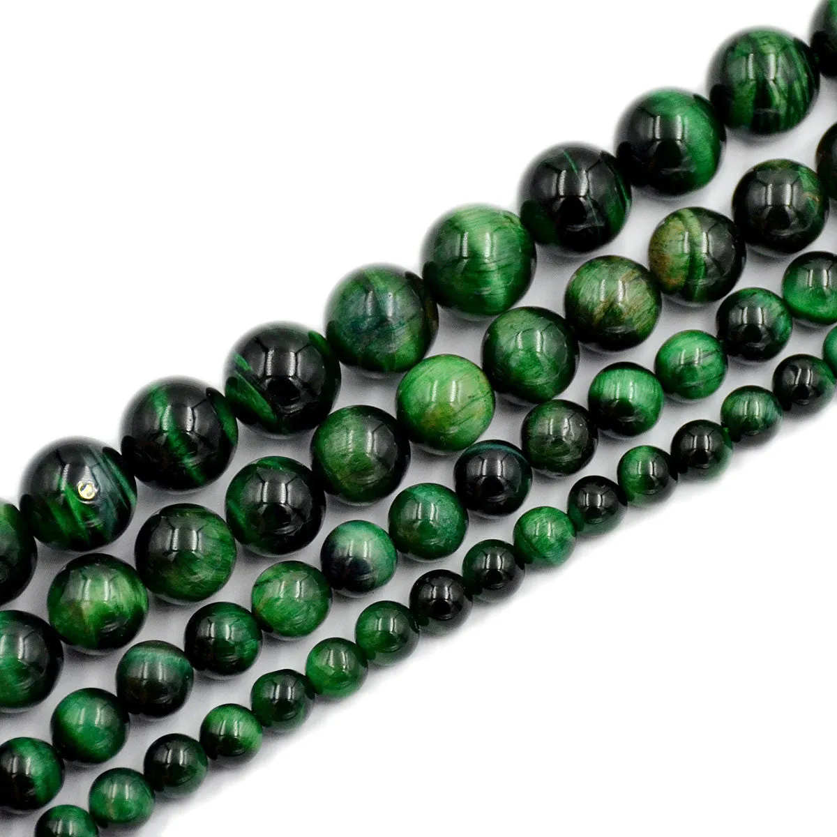 Natural Tiger's Eye Gemstone Smooth Round Loose Beads on a 7.5" Strand
