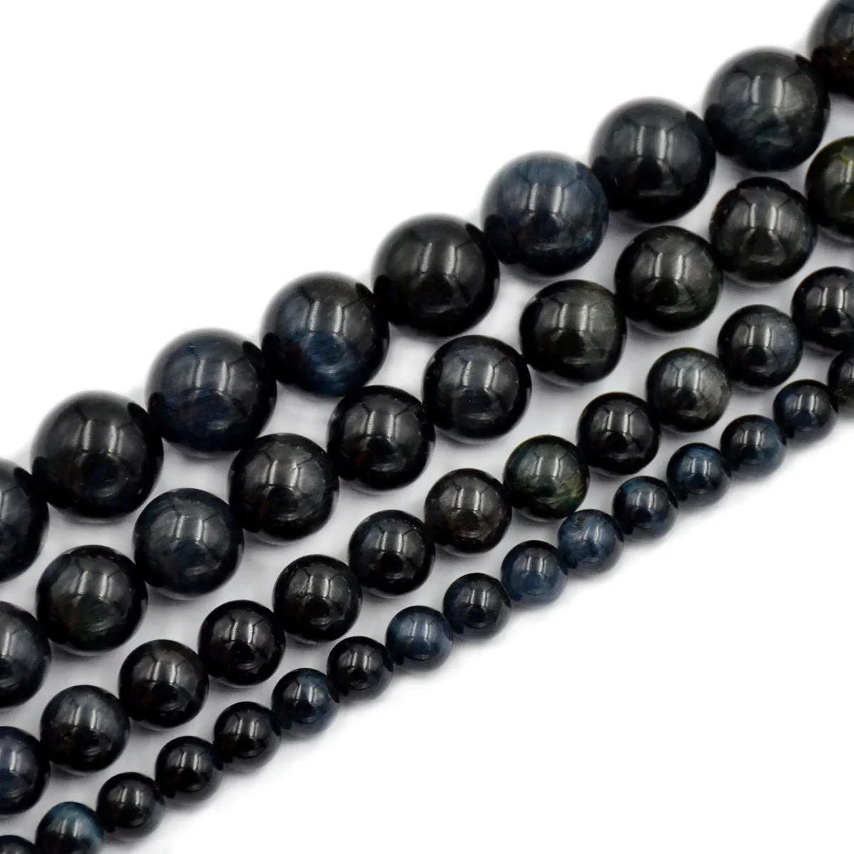 Natural Tiger's Eye Gemstone Smooth Round Loose Beads on a 7.5" Strand