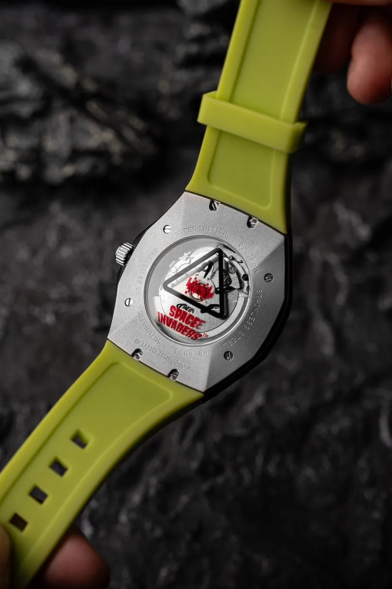 Nubeo OAO Automatic Space Invaders Limited Edition Galaxy Green Men's Watch NB-6099-SI-01