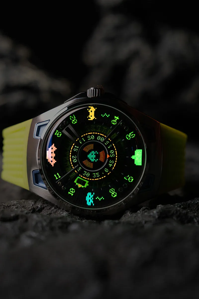 Nubeo OAO Automatic Space Invaders Limited Edition Galaxy Green Men's Watch NB-6099-SI-01