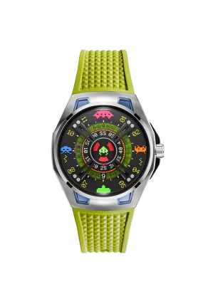 Nubeo OAO Automatic Space Invaders Limited Edition Galaxy Green Men's Watch NB-6099-SI-01