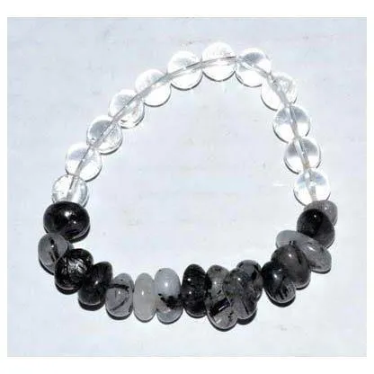 Nuggets, Quartz with Tourmaline & Quartz gemstone bracelet
