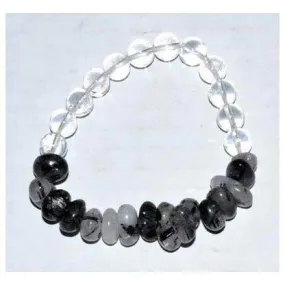 Nuggets, Quartz with Tourmaline & Quartz gemstone bracelet
