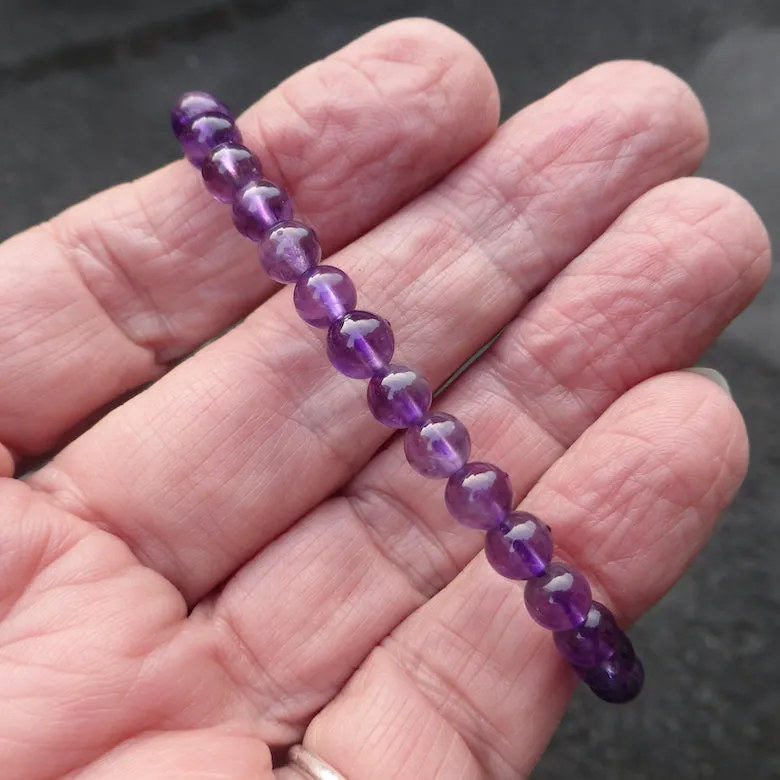 NX Amethyst Stretch Bead Bracelet