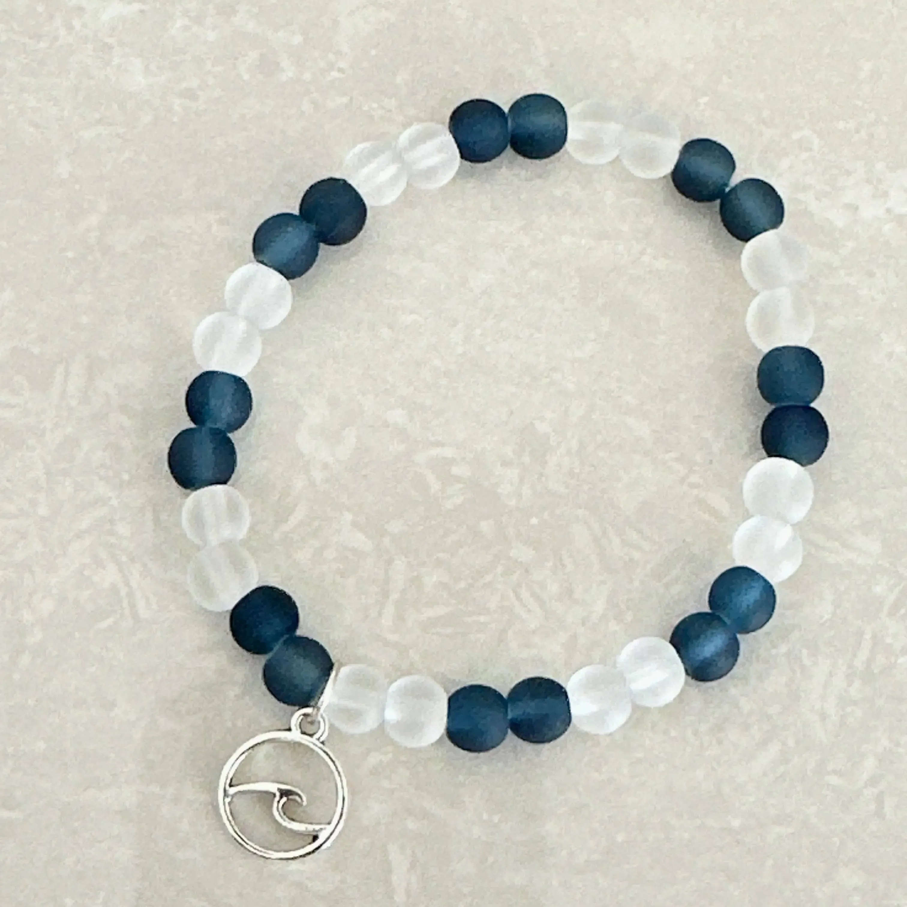 Ocean Wave Sea Glass Bracelet