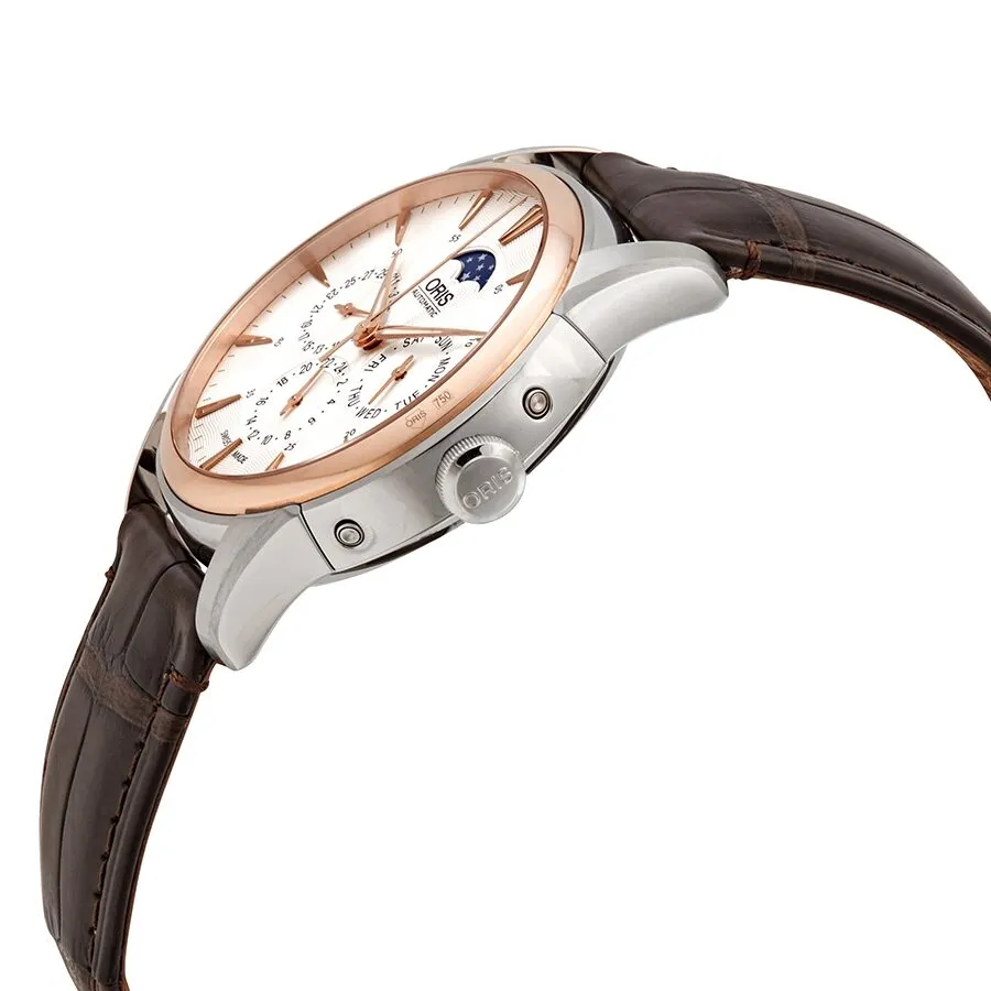 Oris Artelier Complication Moon Phase Silver Dial Men's Watch 582-7689-6351LS 01 582 7689 6351-07 1 21 73FC