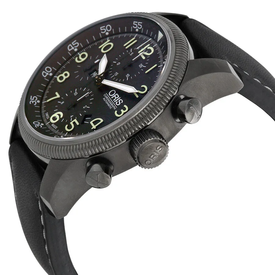 Oris Big Crown Automatic Black  Dial Black Leather Men's Watch 675-7648-4234LS 01 675 7648 4234-07 5 23 77