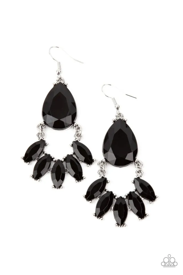 Paparazzi Earring ~ POWERHOUSE Call - Black