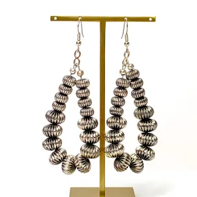 Party Till Sunday Silver Tone Beaded Teardrop Earrings
