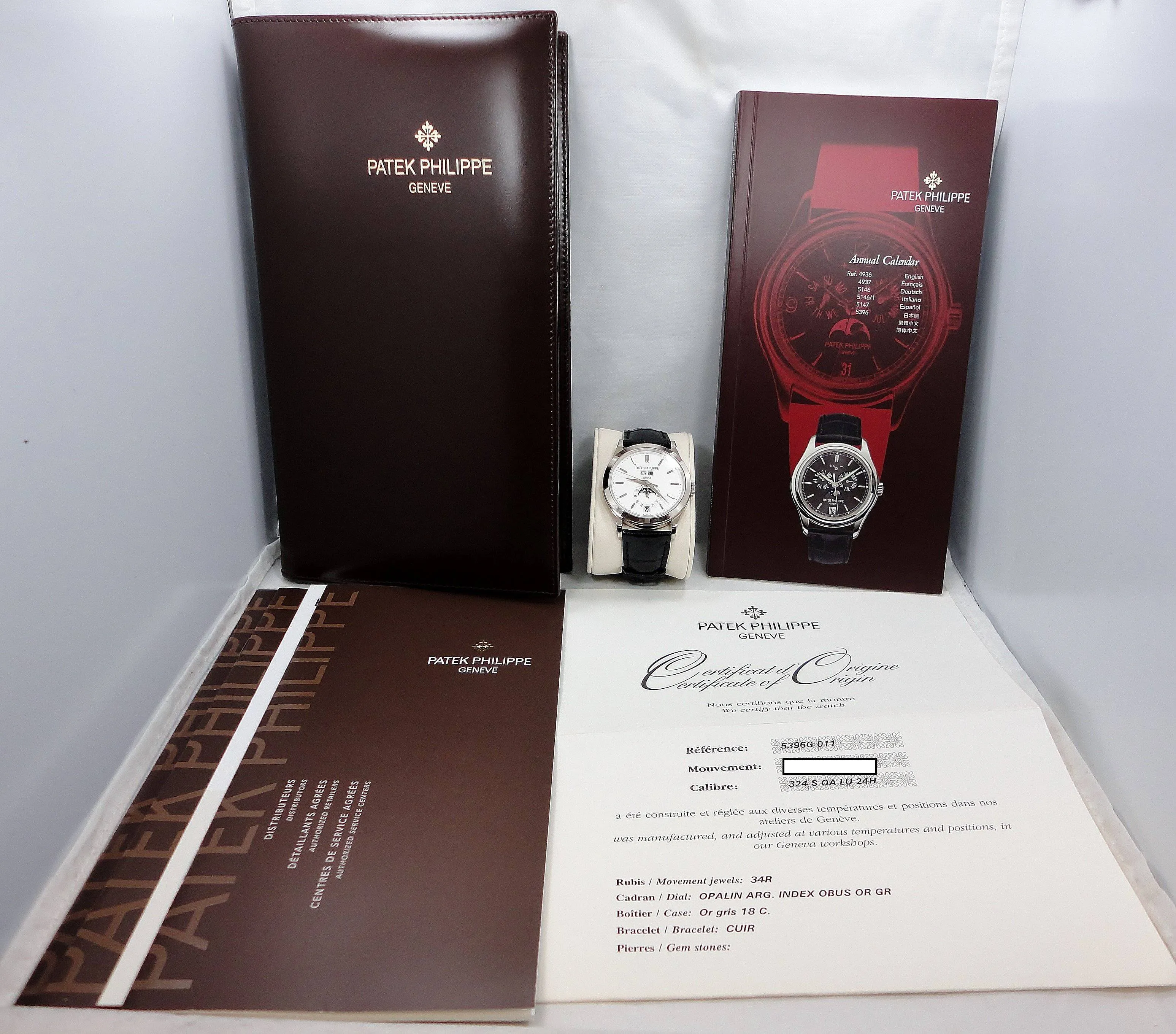 Patek Philippe 5396g-011 Complications Annual Calendar 18k White Gold BOX/PAPERS