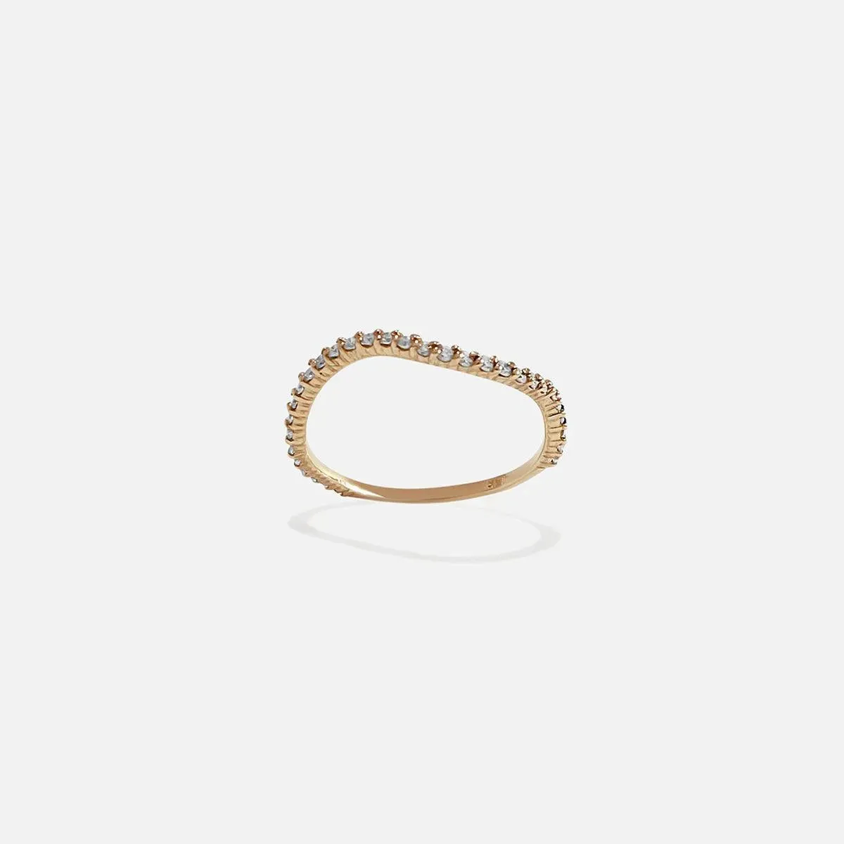 Pave Ocean Wave Diamond Band Ring