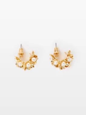 Pearl Floral Stud Earrings