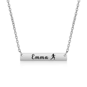 Personalized Runner Bar Necklace for Girls