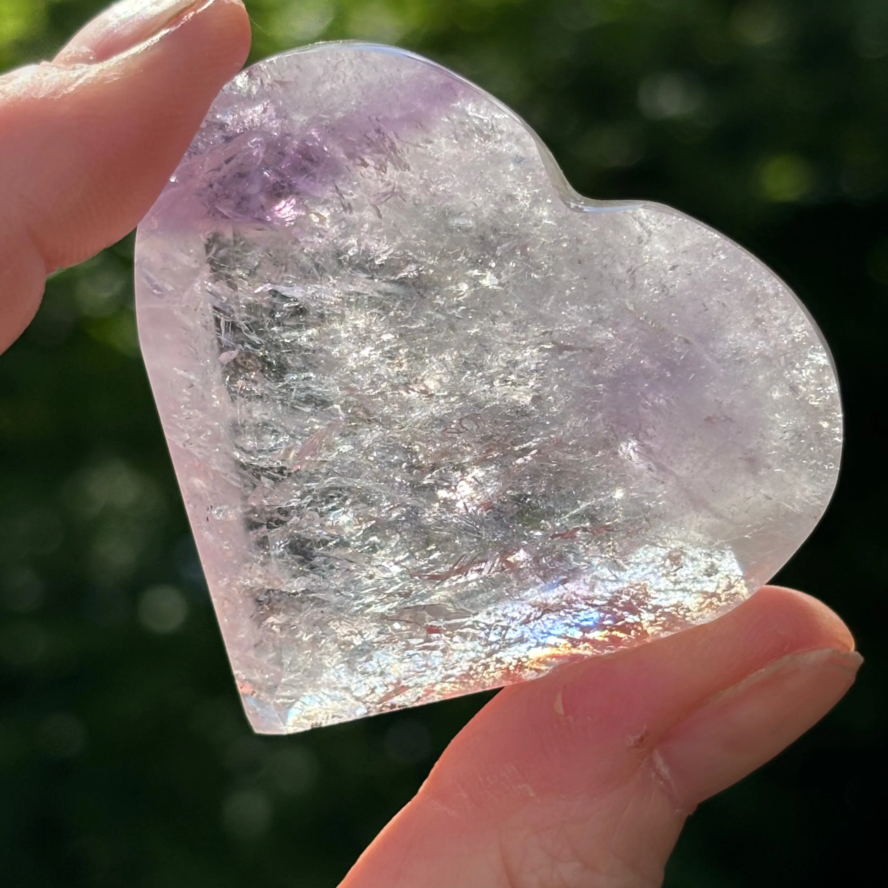 Phantom Amethyst Faceted Heart #4