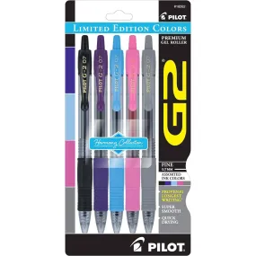 Pilot Gel Rollerball Pen - G2 Harmony Ink Premium Super Smooth, Pack of 5 | 18262