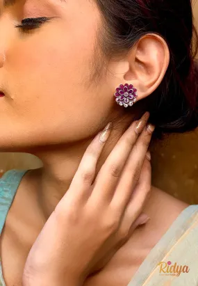 Pink Crystal Dazzling Stud Earrings
