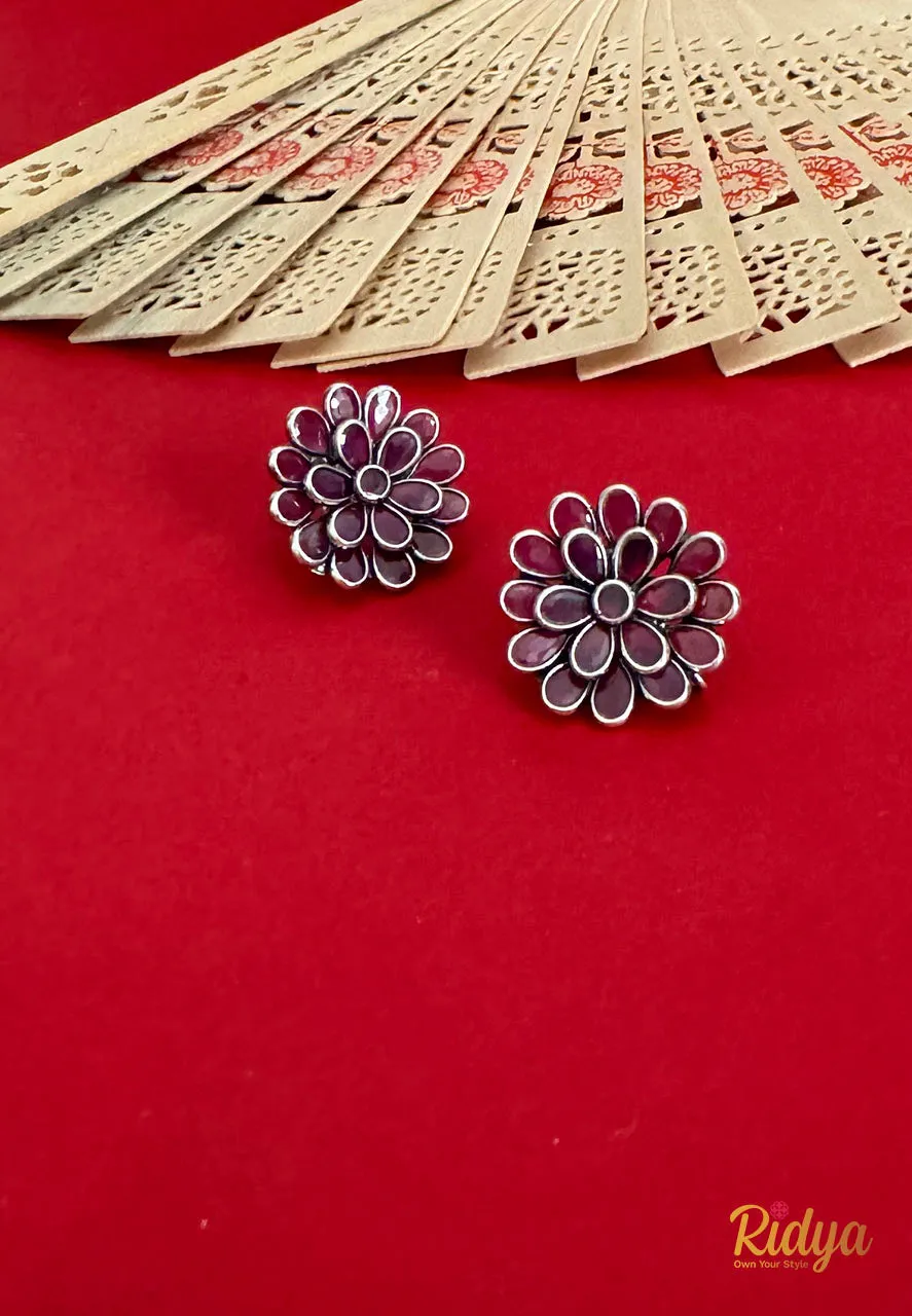 Pink Crystal Dazzling Stud Earrings