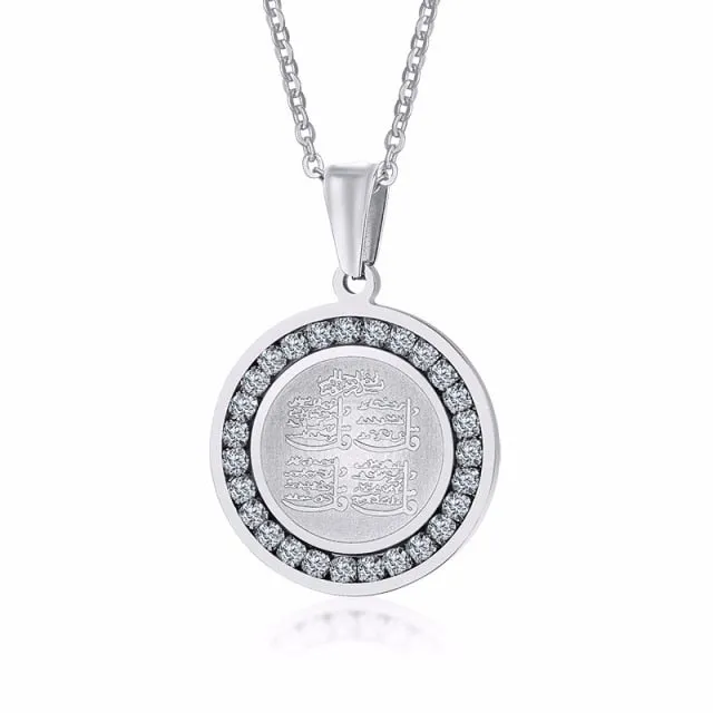 Praying Hands Coin Medal Pendant Necklaces