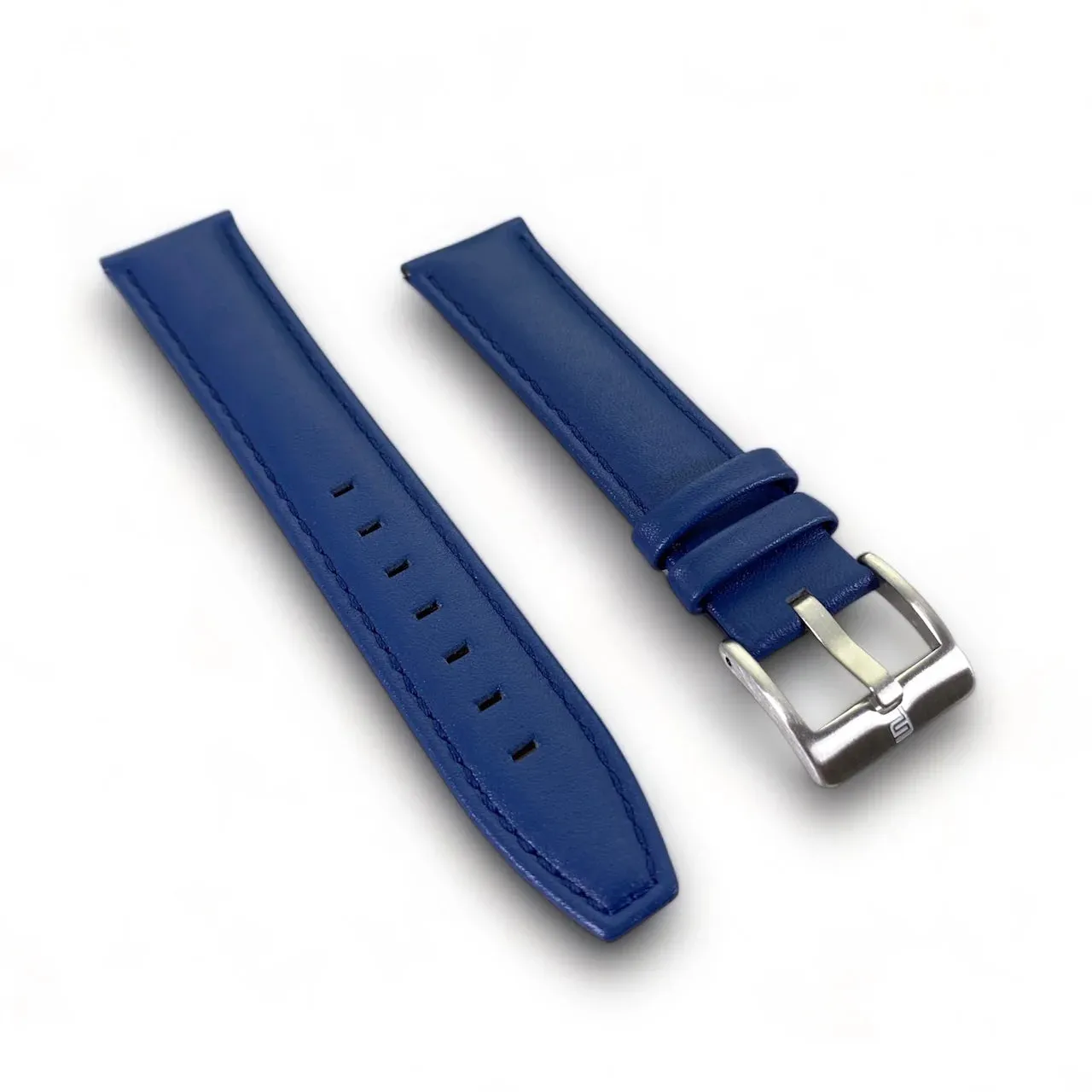 PUNCH Mens Watch, Silver & White Skeleton Automatic Watch - Blue Leather Strap