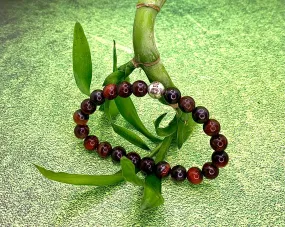 Red Tiger's Eye Crystal Bead Bracelet