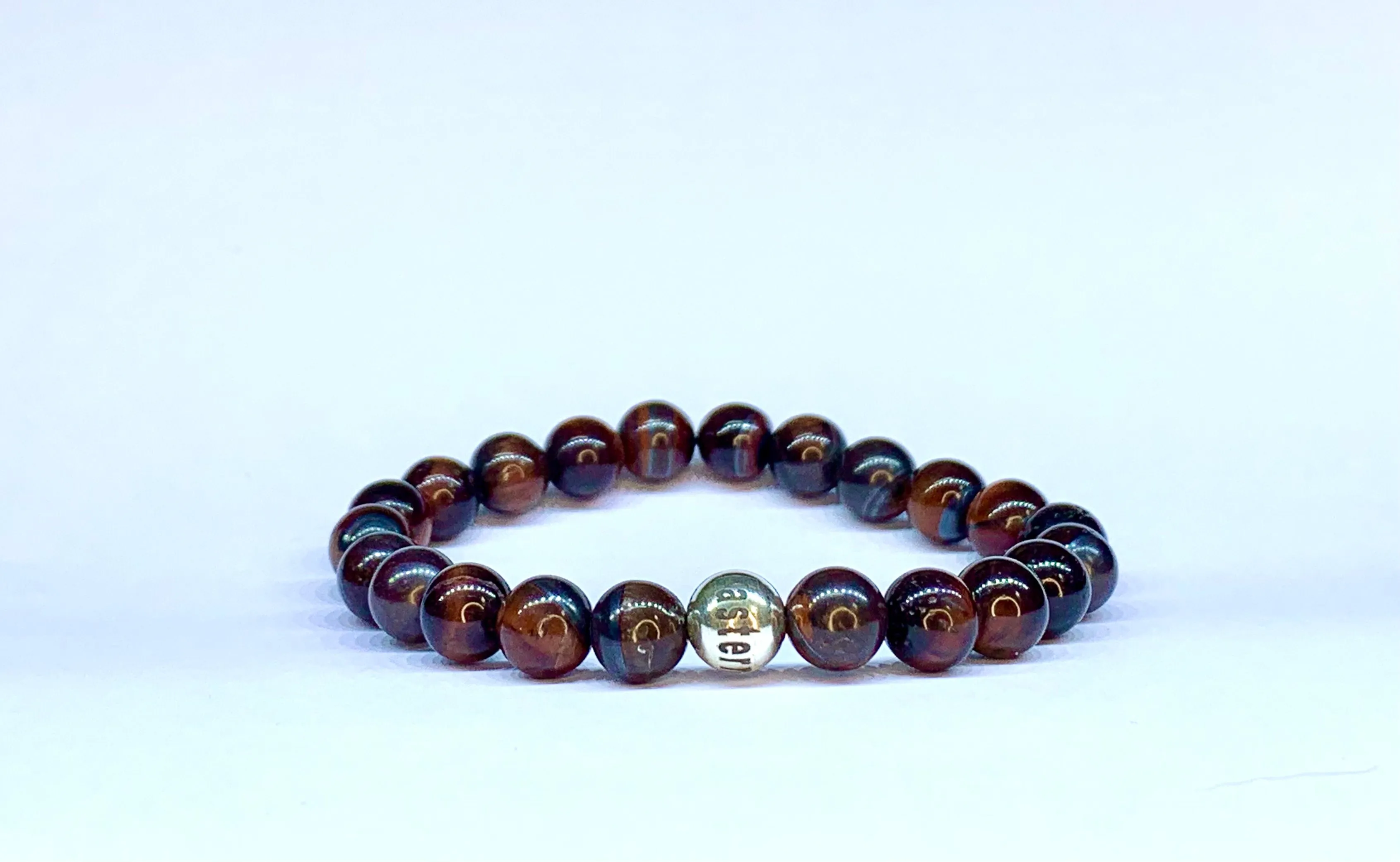 Red Tiger's Eye Crystal Bead Bracelet