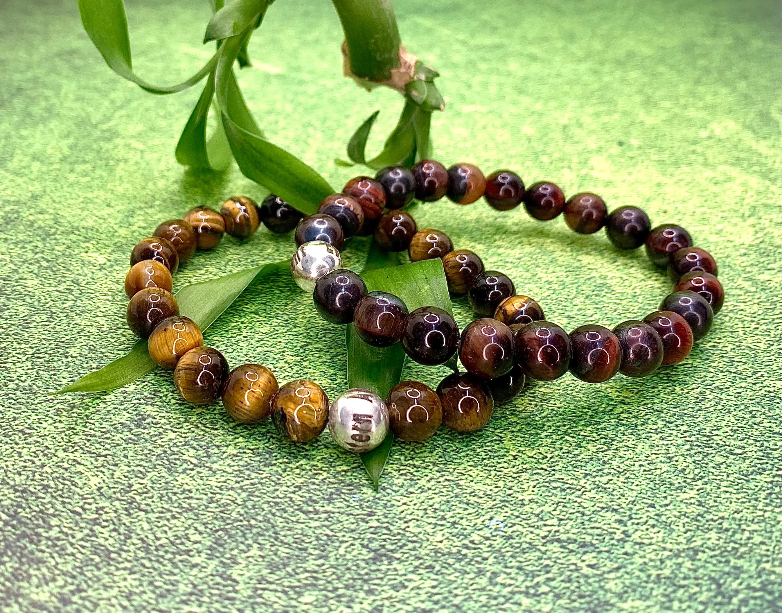 Red Tiger's Eye Crystal Bead Bracelet