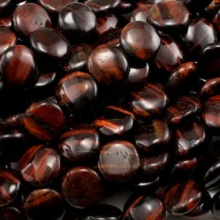 Red Tiger's Eye Puff Coin 16mm