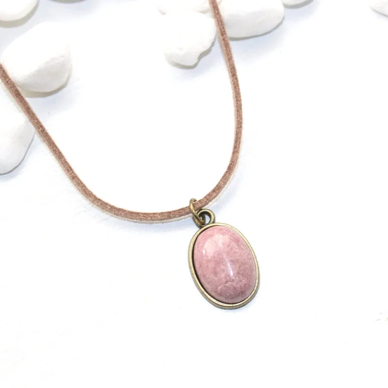 Rhodonite Gemstone Choker
