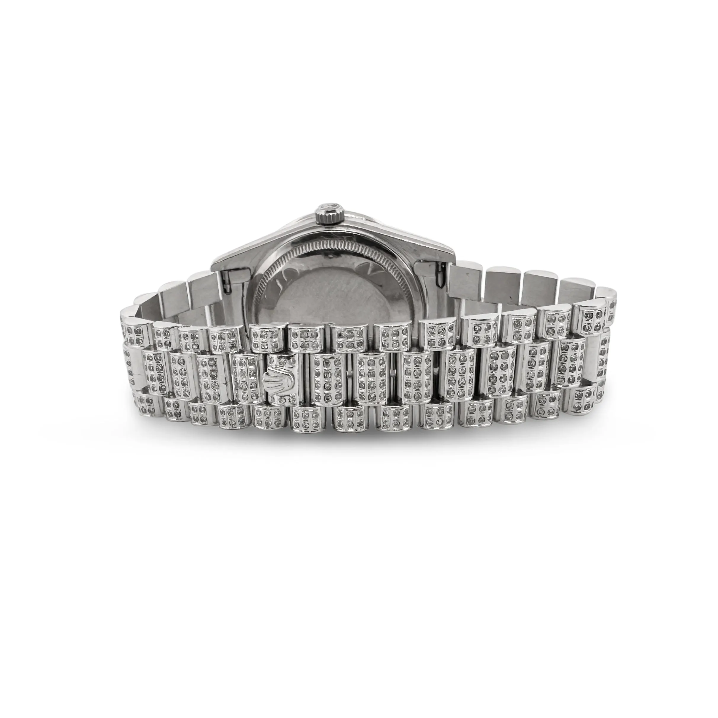 Rolex 36mm Day-Date "President" in 18k White Gold with Diamonds