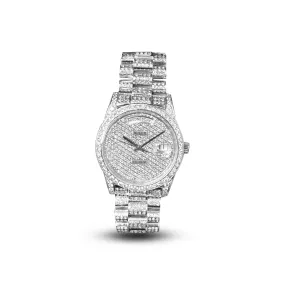 Rolex 36mm Day-Date "President" in 18k White Gold with Diamonds