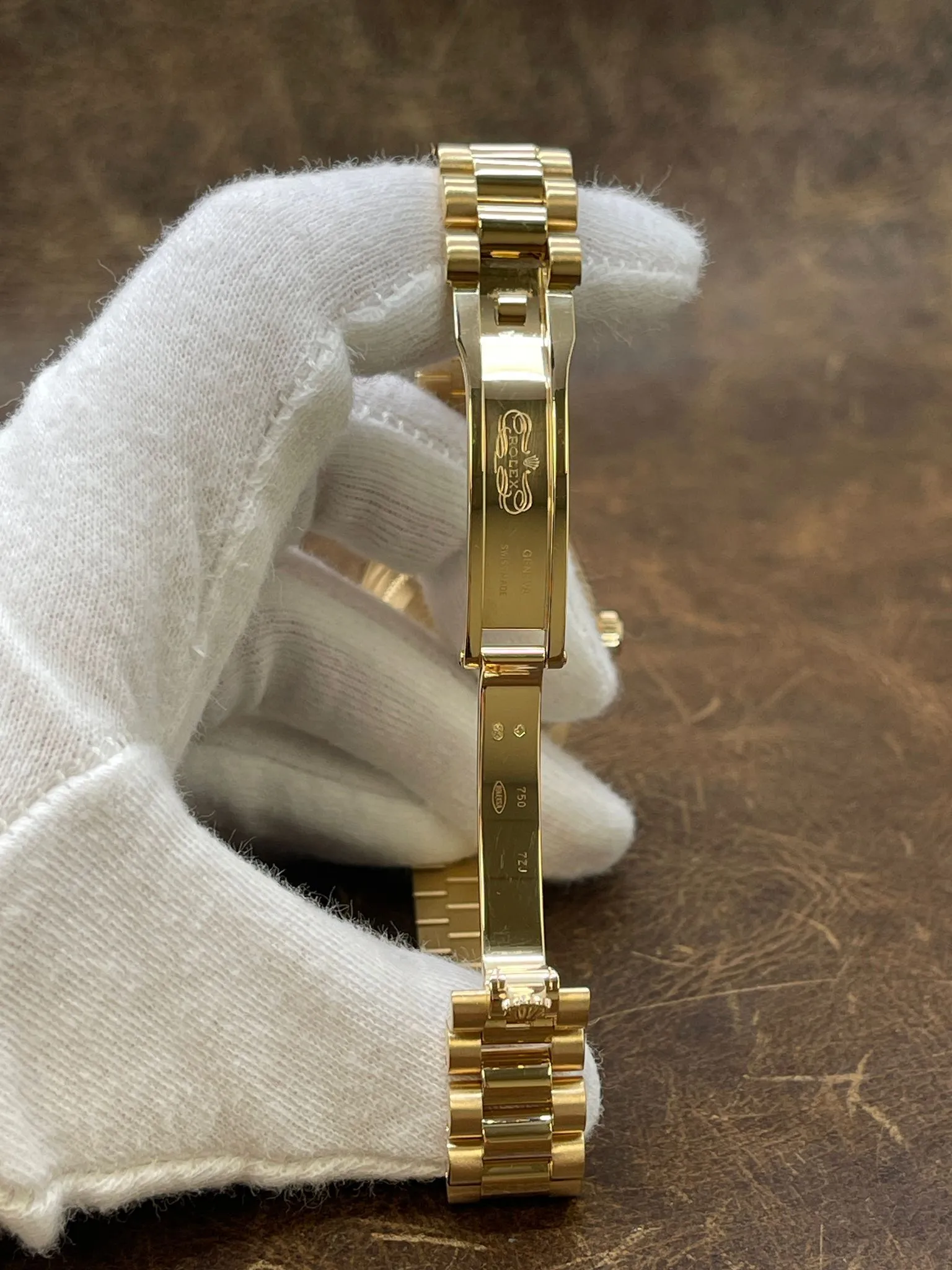 Rolex Datejust 28mm 18K Yellow Gold 279138 Cornflower Blue Stripe Diamond Dial Automatic Women's Watch