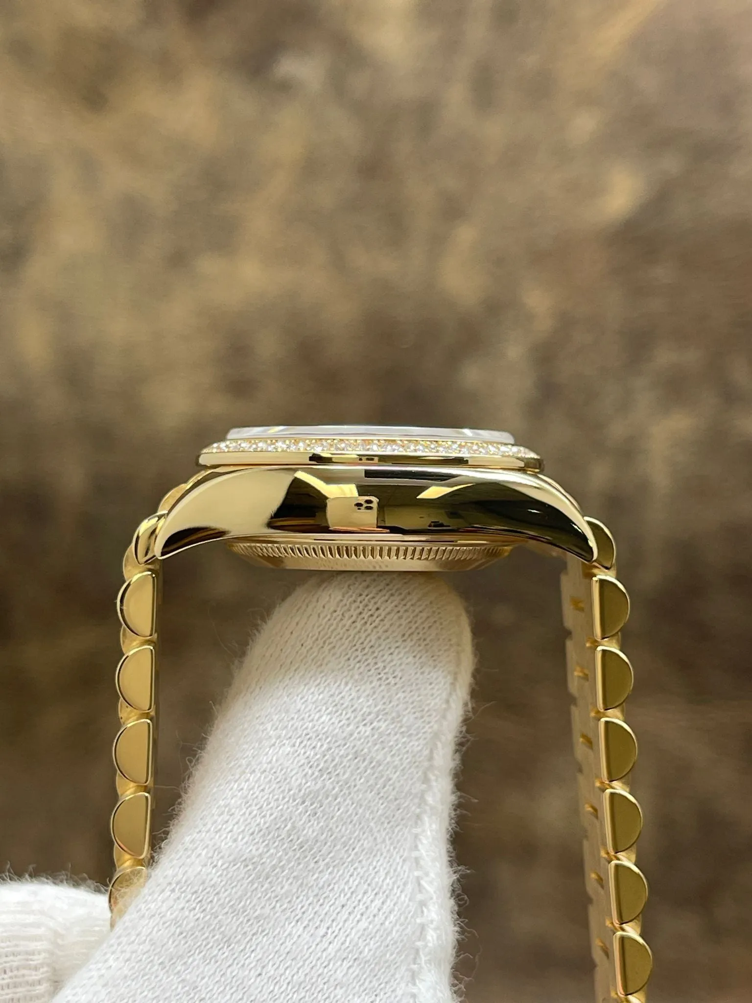 Rolex Datejust 28mm 18K Yellow Gold 279138 Cornflower Blue Stripe Diamond Dial Automatic Women's Watch