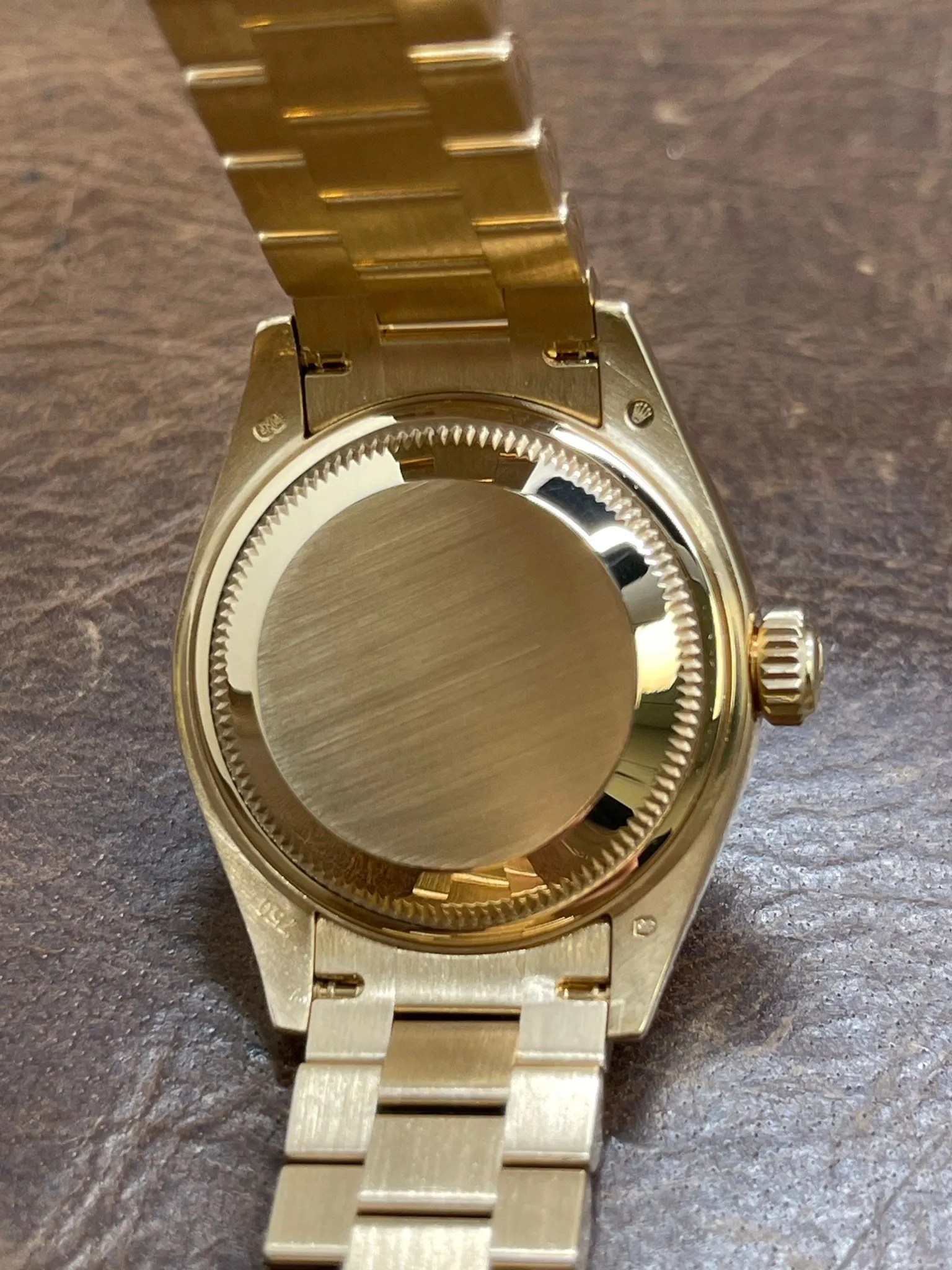 Rolex Datejust 28mm 18K Yellow Gold 279138 Cornflower Blue Stripe Diamond Dial Automatic Women's Watch