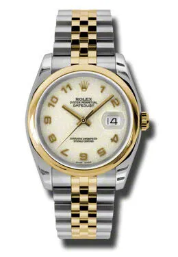 Rolex Datejust 36 Ivory Dial Stainless Steel and 18K Yellow Gold Jubilee Bracelet Automatic Men's Watch 116203IJAJ