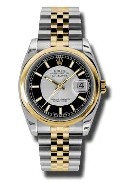 Rolex Datejust 36 Silver Dial Stainless Steel and 18K Yellow Gold Jubilee Bracelet Automatic Men's Watch 116203SBKSJ