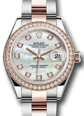Rolex Lady Datejust Mother Of Pearl Steel And 18k Everose Gold Diamond Watch 279381MDO