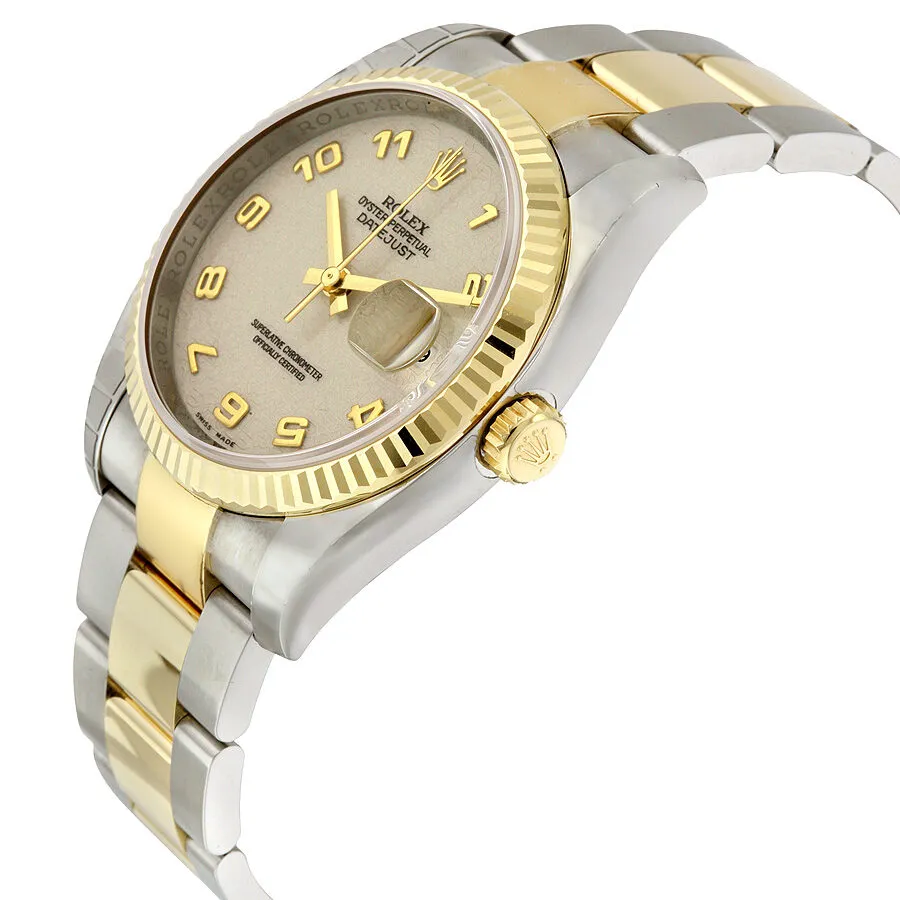 Rolex Oyster Perpetual Datejust 36 Ivory Dial Stainless Steel and 18K Yellow Gold Bracelet Automatic Men's Watch 116233IJAO