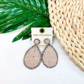 Seed Bead Teardrop Earrings in Blush Pink