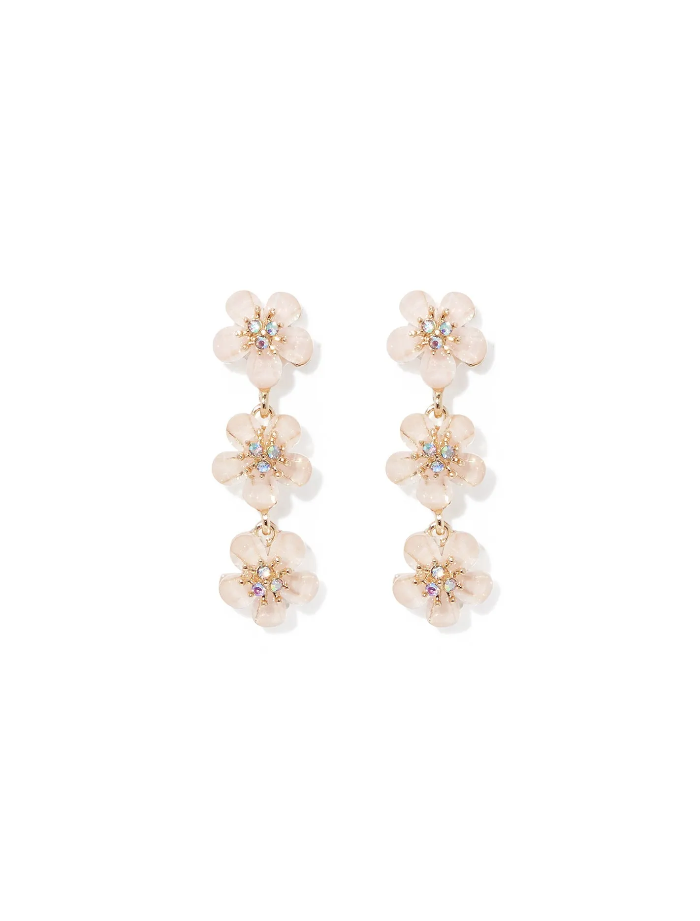 Selena Triple Flower Drop Earrings