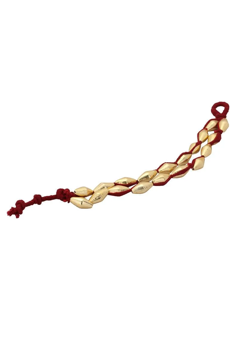 Set of 2: Poppy Red Double Strand Anklet