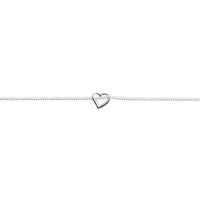 Slip On Heart Silver Anklet