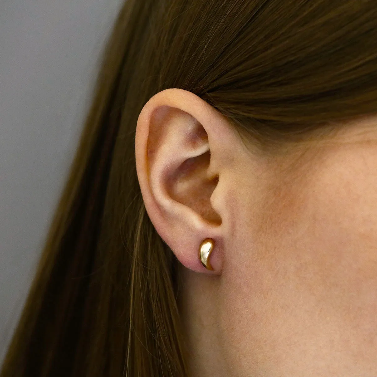 Soleil Collection Sculptural Stud Earrings | 9K Solid Yellow Gold