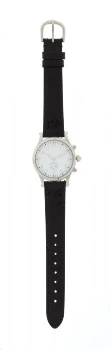 Stainless Steel Round Watch with Single Wrap Strap