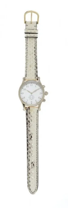 Stainless Steel Round Watch with Single Wrap Strap