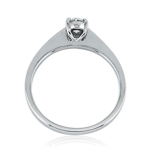 Steffans Oval Shaped Diamond Claw Set Platinum Solitaire Engagement Ring (0.30ct)