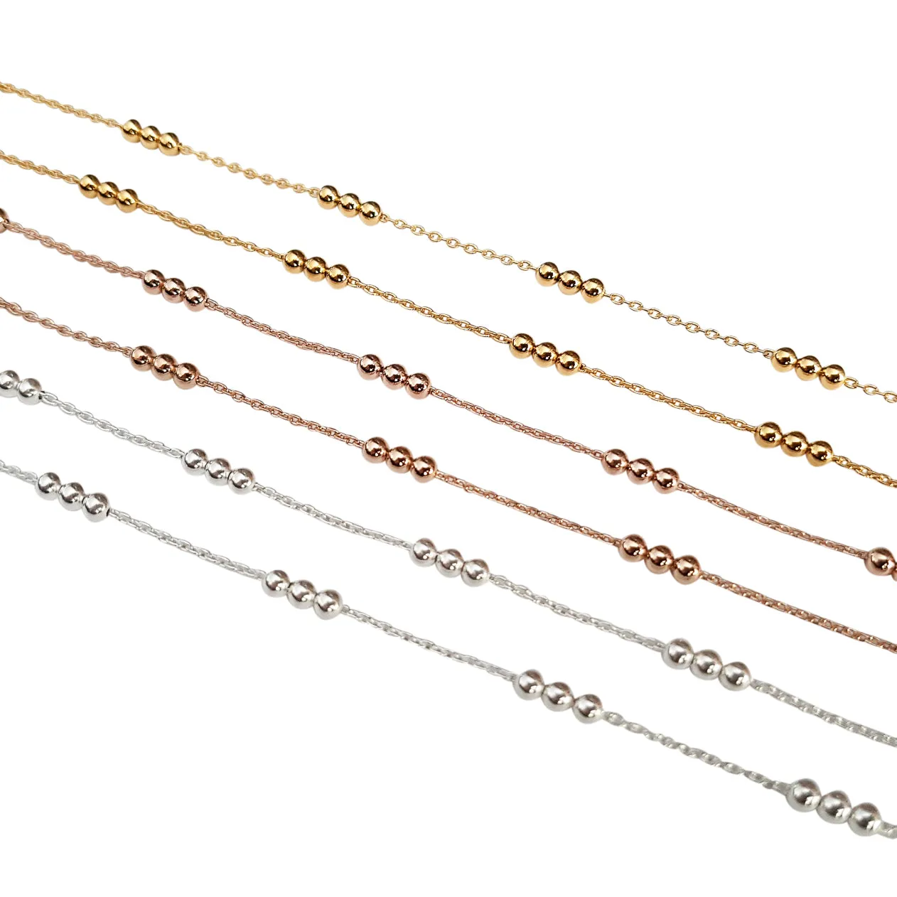 The "Twin Trifecta" Matching Anklet Set